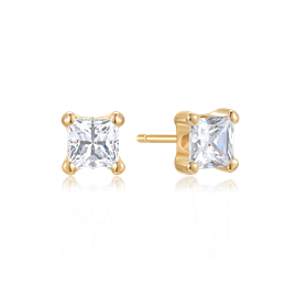 8 kt. guld ørestikker syntetisk cubic zirconia i 4 grabber.