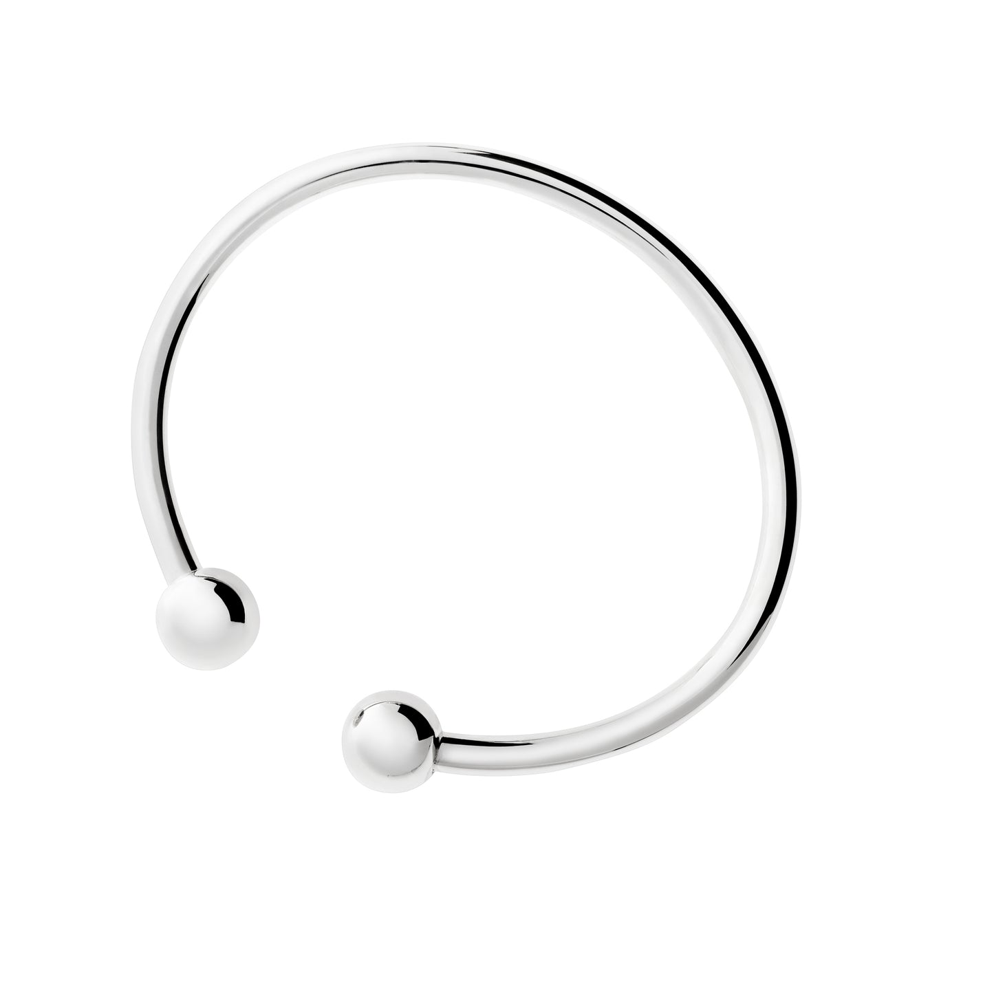 Sølv armring 4mm med kugle for hver ende 10mm