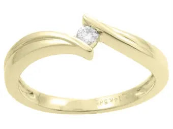 Ring i 14 kt guld med diamant - 0,05 ct.