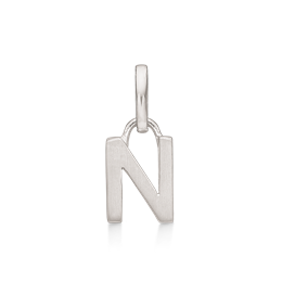 Sølv vedhæng rhodineret bogstav N. Mål: 7 x 5.5 x 3.3 mm.