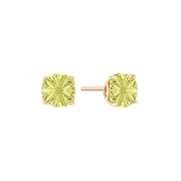 14 kt. guld ørestikker rund lemon kvarts i 4 grapper.