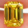 0.98 Carat Emerald Diamond - Fancy Vivid Yellow Color