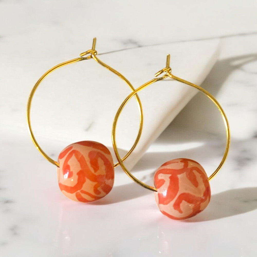 Unika øreringe - Orange blossom art
