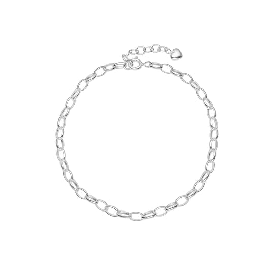 Sølv armbånd med lille hjerte 4x5 mm 17-18-19 cm