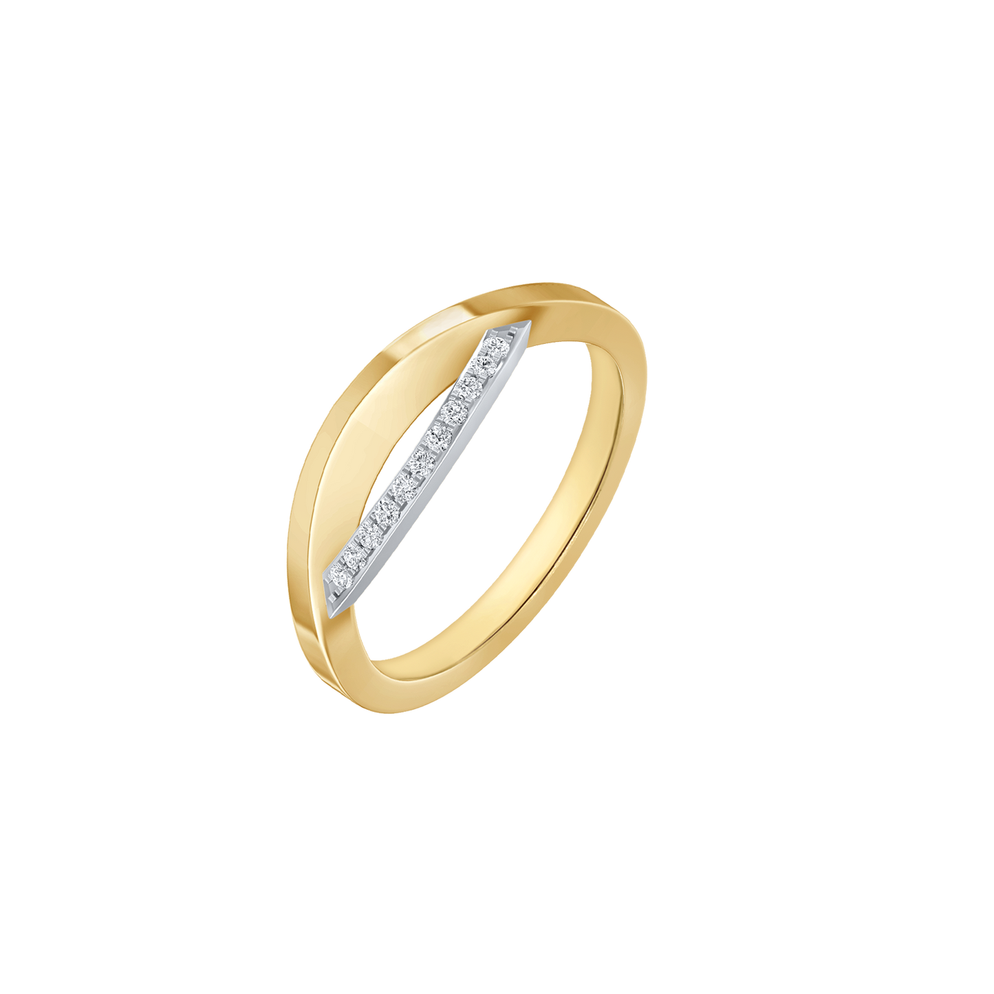 14 kt  diamantring, øje, med diamanter