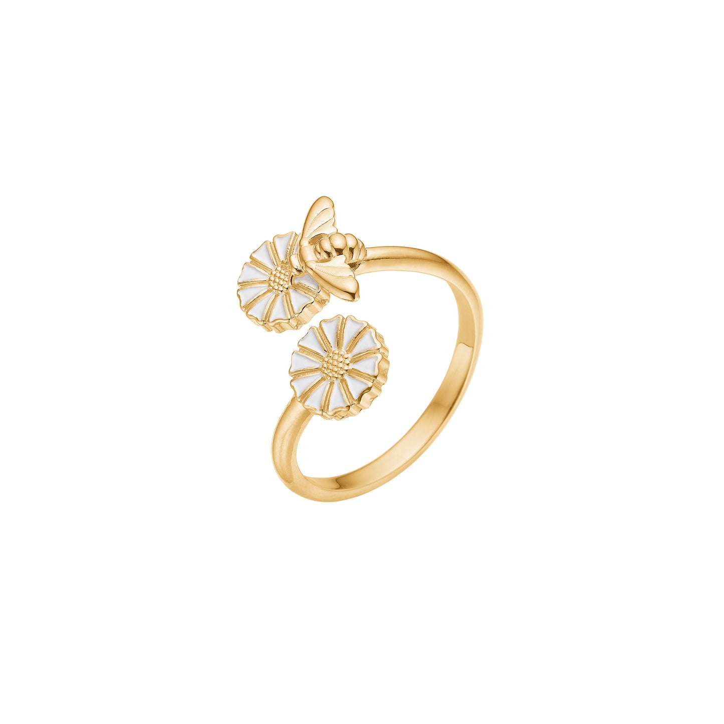 Marguerit ring, 24kt guldbelagt sølv
