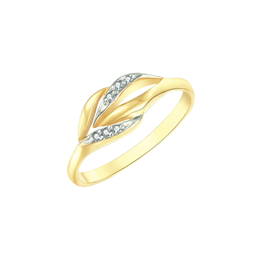 14 kt. guld ring dobbelt blad