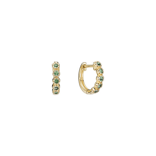 8 kt. guld creol diameter 13mm med smaragd