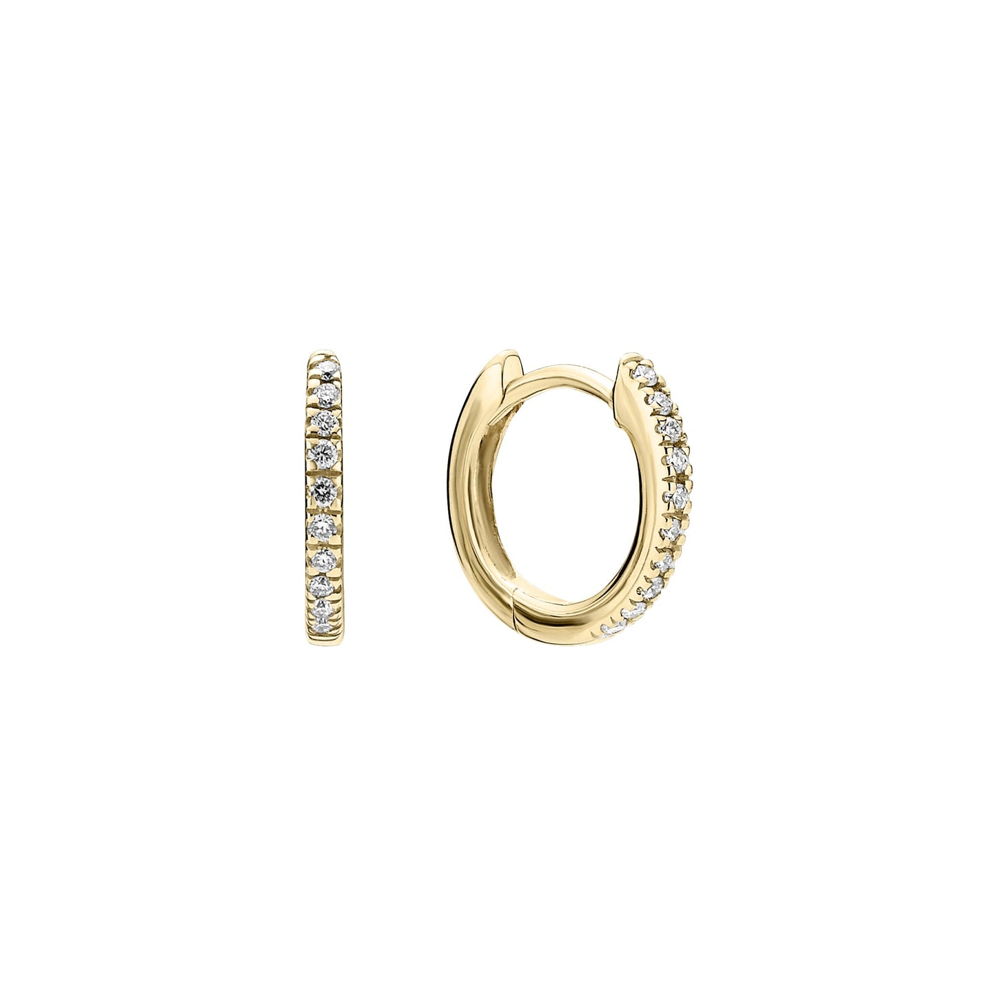 8 kt. guld creol med lab grown diamanter 20x0,006CT TW.VS