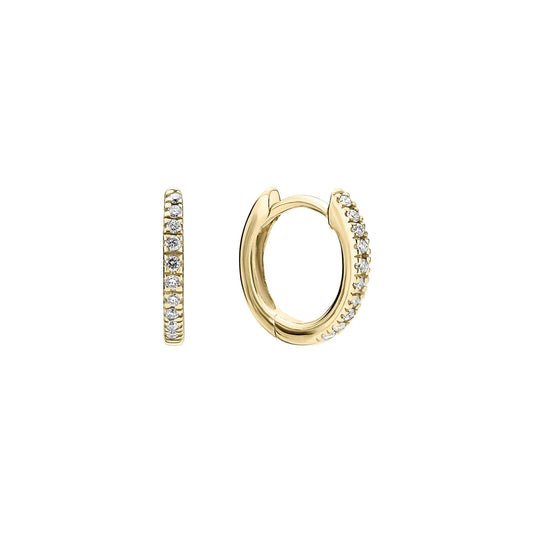 8 kt. guld creol med lab grown diamanter 20x0,006CT TW.VS