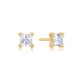 8 kt. guld ørestikker syntetisk cubic zirconia i 4 grabber.