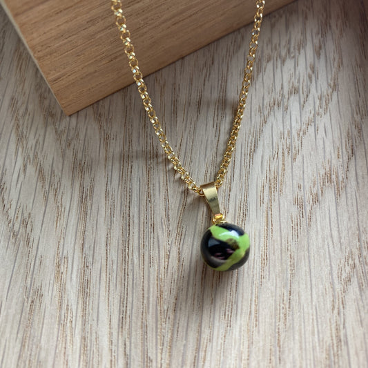 Vedhæng forgyldt sølv - Clear green