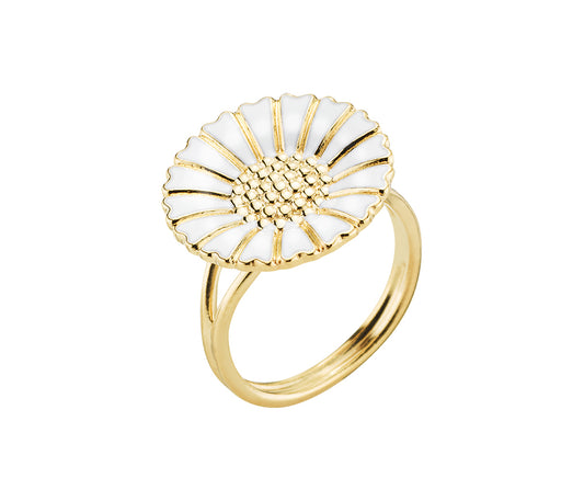 Marguerit ring,24 kt guldbelagt sølv
