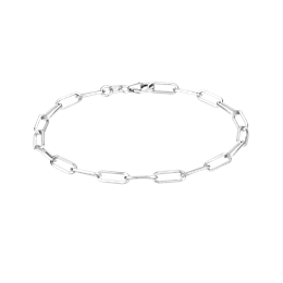 Sølv armbånd firkantet ovale led Længde 21 cm.