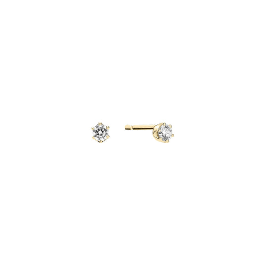 8 kt. guld ørestikker med lab grown diamanter 2x0,10 CT TW.VS