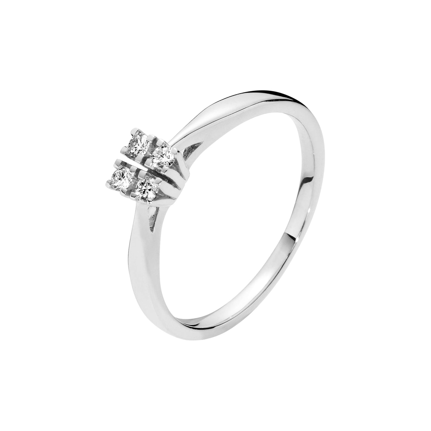 14 kt. hvidgulds ring med diamanter 0,12CT W.SI