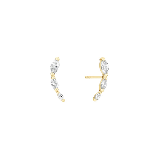 8 kt. guld ørestikker med zirkonia 13x3mm