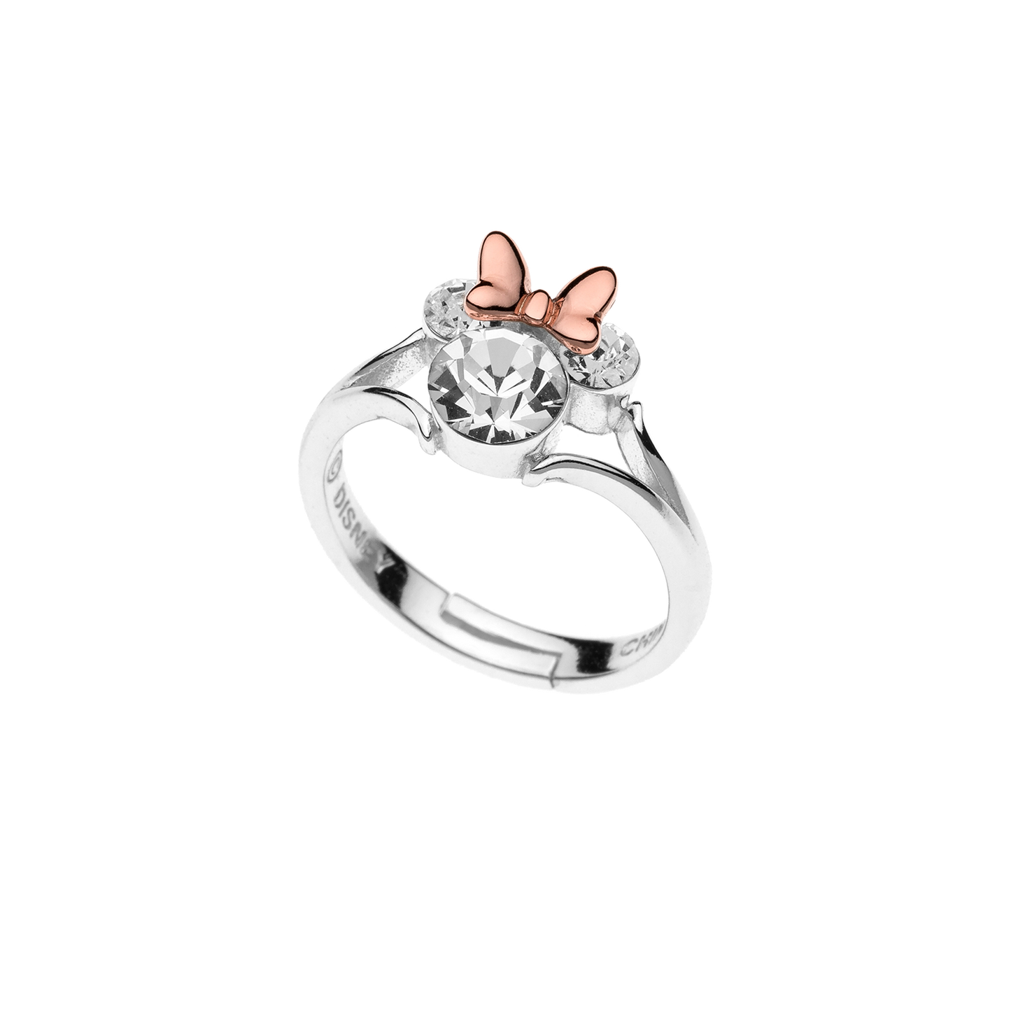 Sølv ring Minnie - rosa sløjfe.