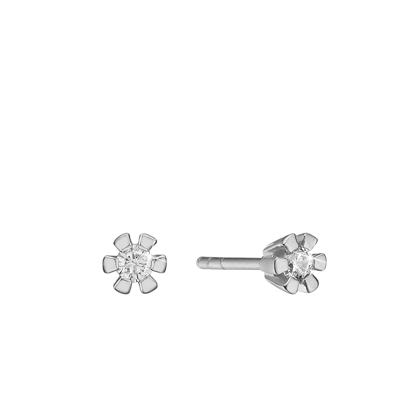 Eternity Ørestikker 14 Karat Hvidguld Med 2x0,30ct W/SI Diamant