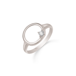 Sølv ring rhodineret cirkel