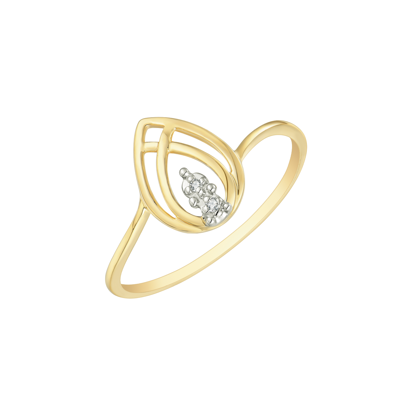 14 kt. guld ring dobbelt dråbe