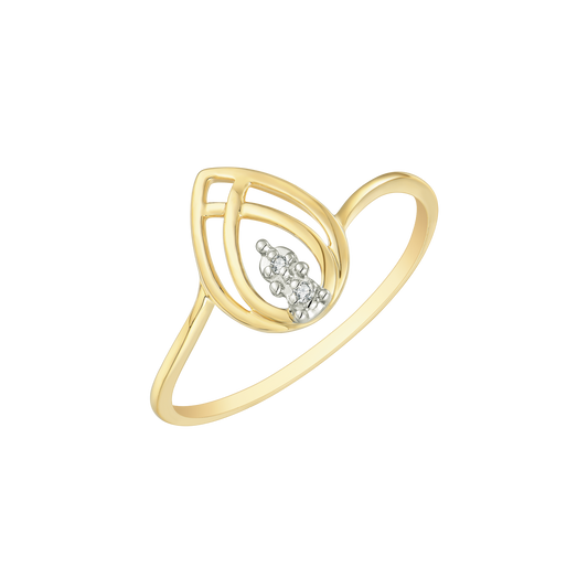 14 kt. guld ring dobbelt dråbe