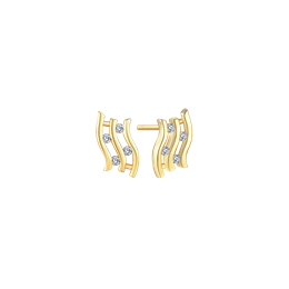 14 kt. guld ørestikker 3 streger med 4 cubic zirconia