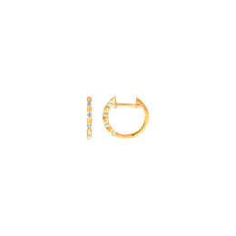 14 kt guldcreoler, oval, diamanter 0.13 ct