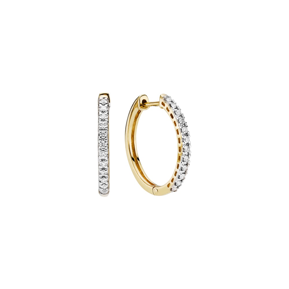 14 kt. guld creol med diamanter 0,23ct W.SI. diameter 19mm