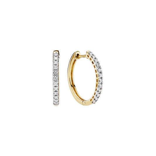 14 kt. guld creol med diamanter 0,23ct W.SI. diameter 19mm