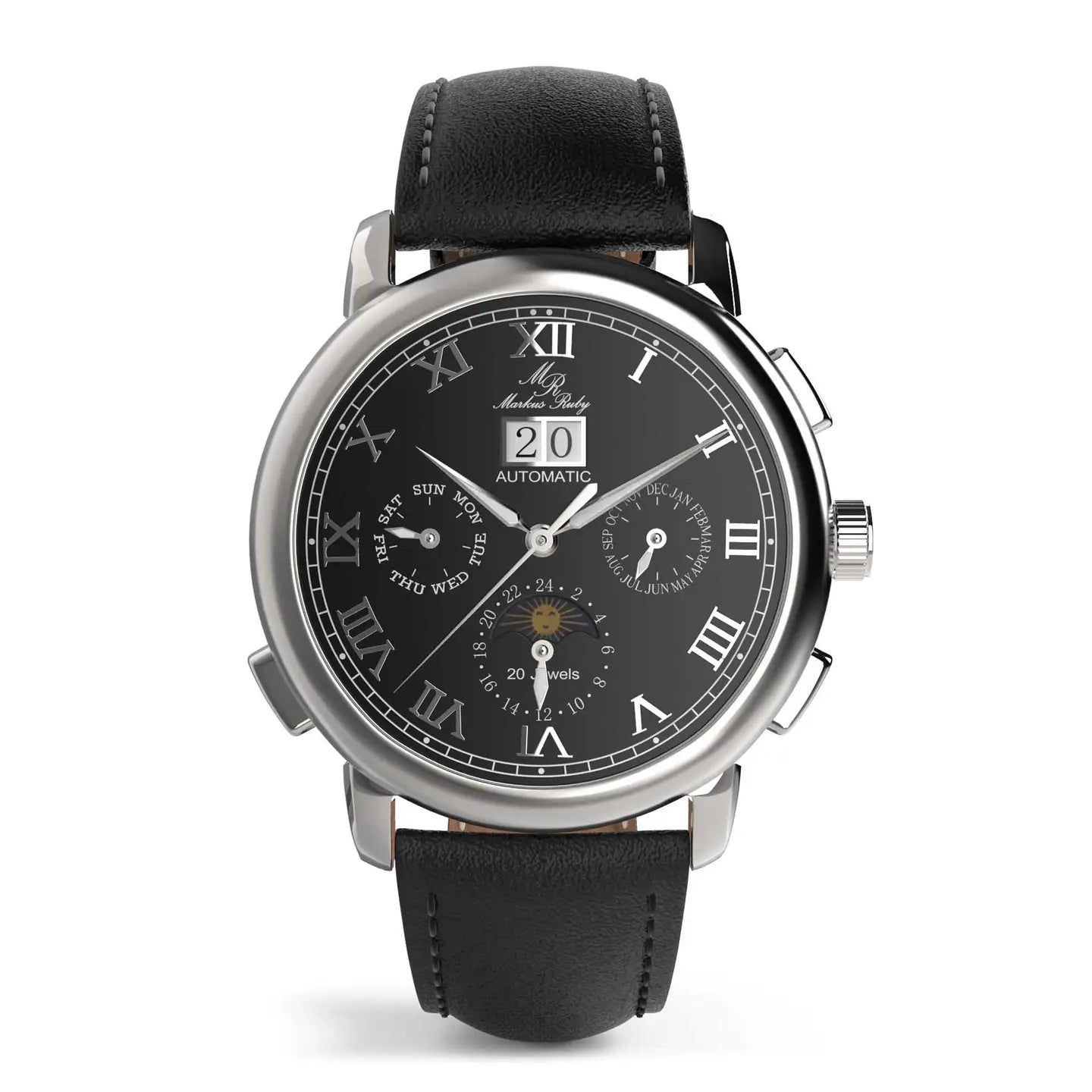 Marcus Ruby - Moonphase Automatic - Black.