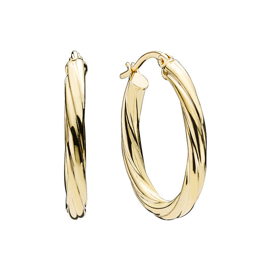 9 kt. guld creol oval 24x20mm snoet 2,8mm bred