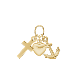 8 kt. guld vedhæng tro, håb og kærlighed. Mål: 6 x 10 mm