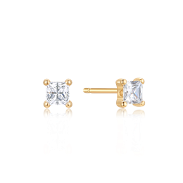 8 kt. guld ørestikker syntetisk cubic zirconia i 4 grabber.