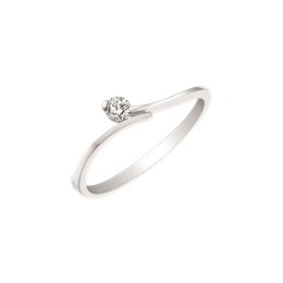Sølv ring rhodineret med cubic zirconia på skrå.