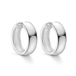 Sølv knækcreol hvælvet. Mål 5 x 18 mm.