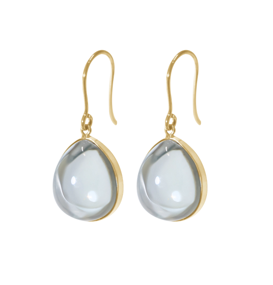 Hænge Ørering 8 Karat Guld Med Dråbeformet Terbium