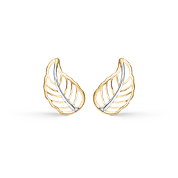 8 kt. guld ørestikker blad med rhodium.