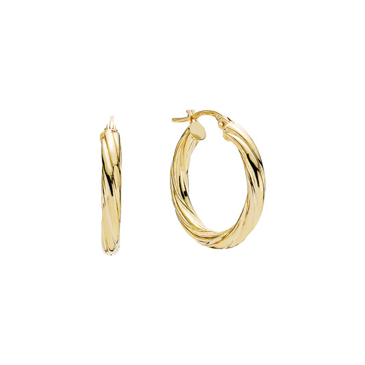 9 kt. guld creol snoet diameter 15mm -  2,9mm bred