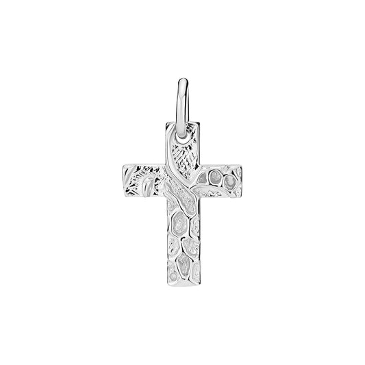 Sølvvedhæng kors rustikt 17x12mm