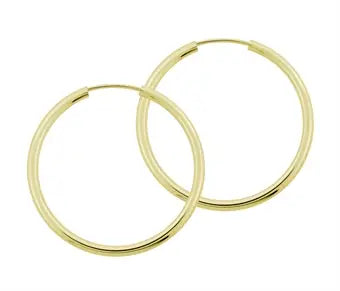 Hoops øreringe i 14 karat guld 2.0 mm. Dia. 13.0 - 60.0 mm.