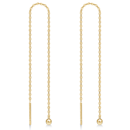 8 kt. guld ørehænger 1 kugle på kæde. Mål 100 mm. kugle 2,5 mm.