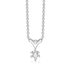 Sølv halskæde med 4 mm  cubic zirconia