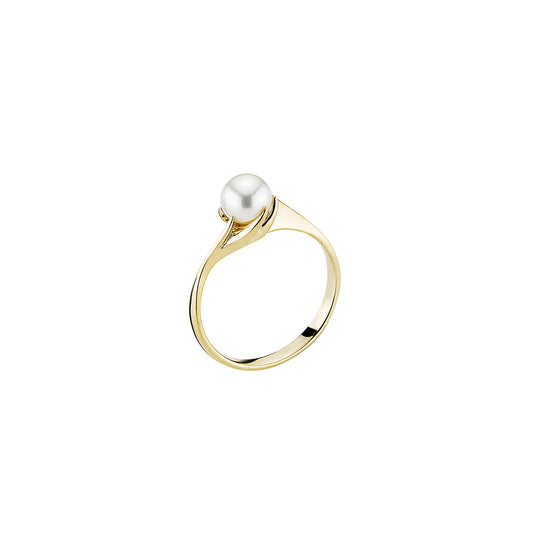 14 kt. guldring med kulturperle