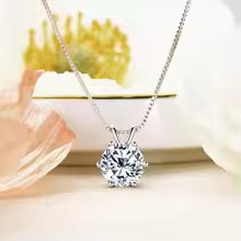 Sølvvedhæng belagt med 18 kt guld - isat lab Moissanite 5.00 ct