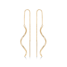 8 kt. guld ørehænger rør på kæde.