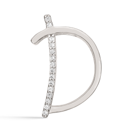 Sølv vedhæng rhodineret bogstaver A til Å med cubic zirconia.