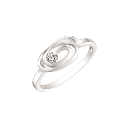 Sølv ring rhodineret dobbelt oval flettet