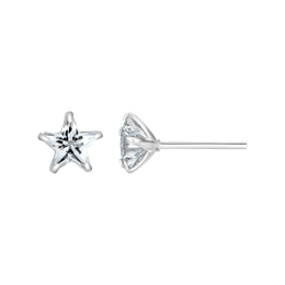 Sølv ørestikker stjerne med 7 mm