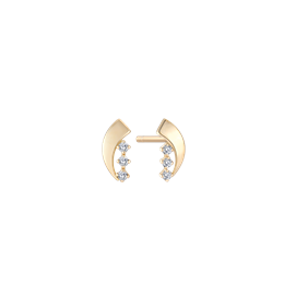 14 kt guld ørestikker, 3 stk. cubic zirconia